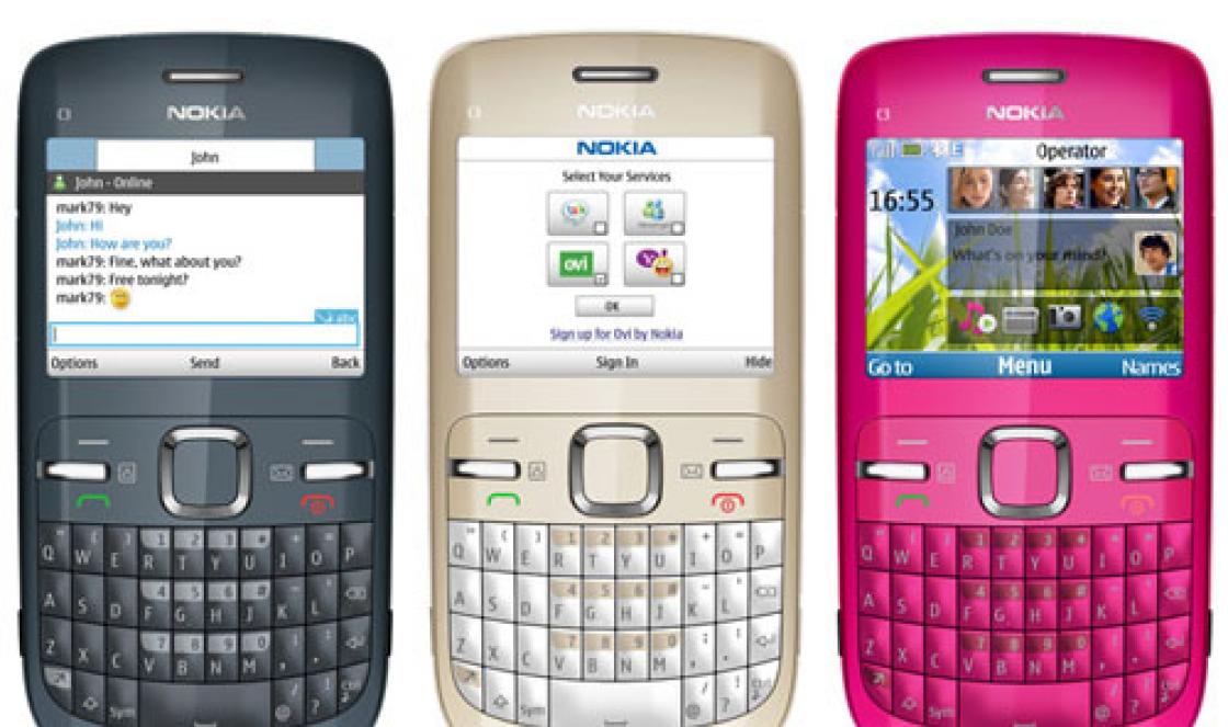 Nokia C3: settings, specifications and reviews Interface and controls