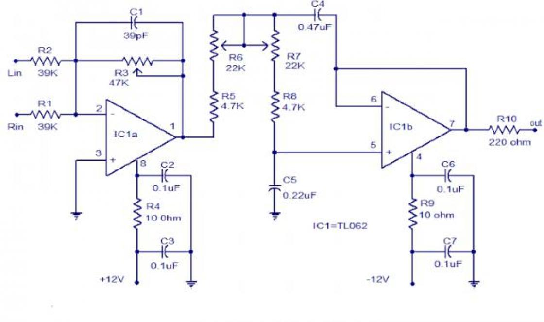 Active low-pass filter (LPF) for subwoofer